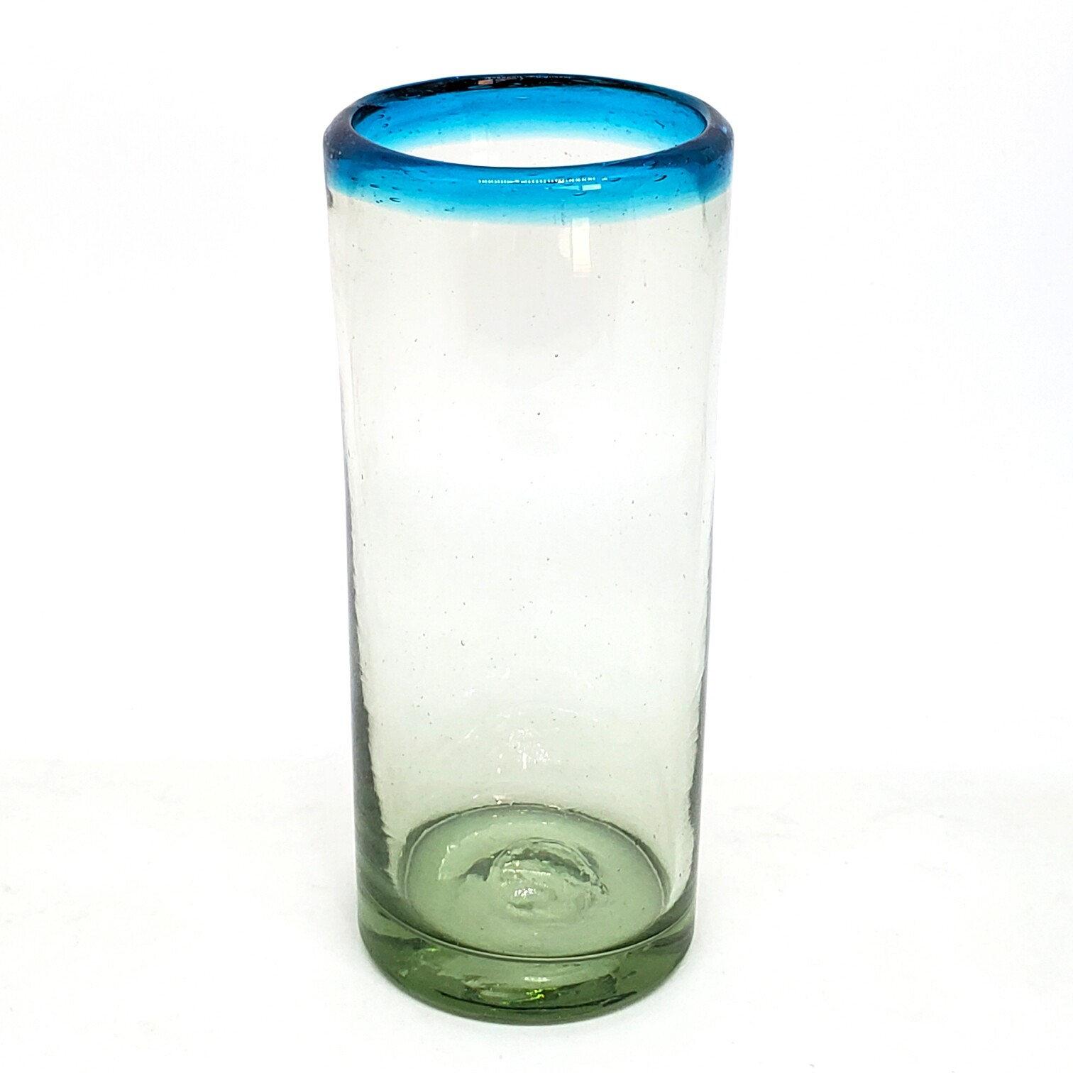 Sale Items / Aqua Blue Rim 15 oz Highball Glasses  / Enjoy mojitos, cubas or any other refreshing drink with these classy highball glasses.